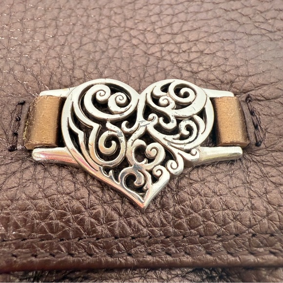 Unavailable-Vintage‎ Y2K Brighton Heart Crossbody Organizer Wallet Purse Brown - Picture 3 of 16